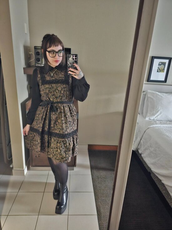Lively Ghosts Dresses & Skirts - Lively Ghost 'Brady' Collared Brown and Black Dress M